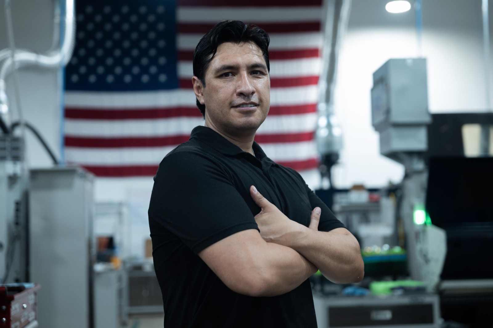 Ivan, CNC machinist at Manufacture US, on the shop floor